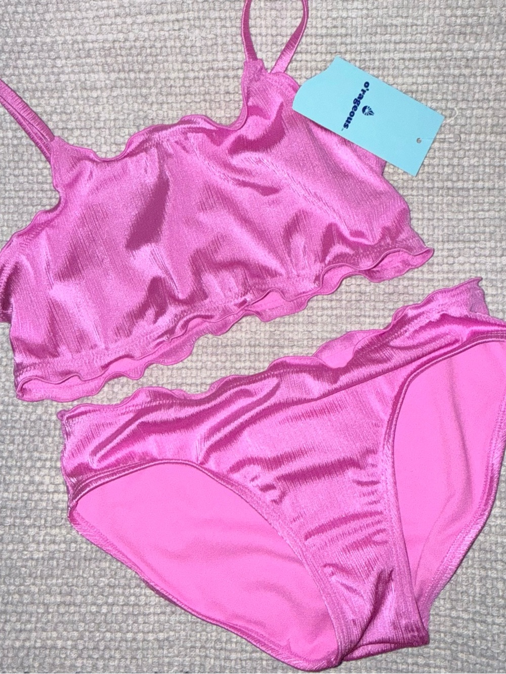 O’rageous Pink Peony Bikini Set Girls 16 NWT Swimsuit